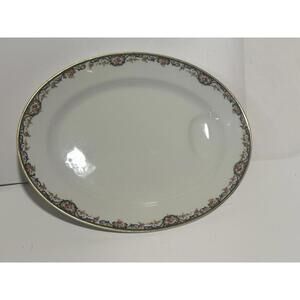 Theodore Haviland Limoges Platter Floral Border Gold Rim 13.75” X 10.75”
